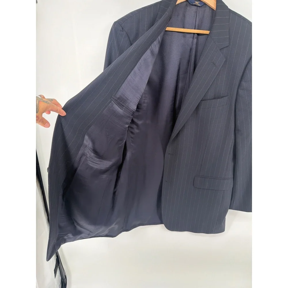 346 Brooks Brothers Gray Pinstripe Blazer Stretch Sports Coat 41L Wool Blend 793